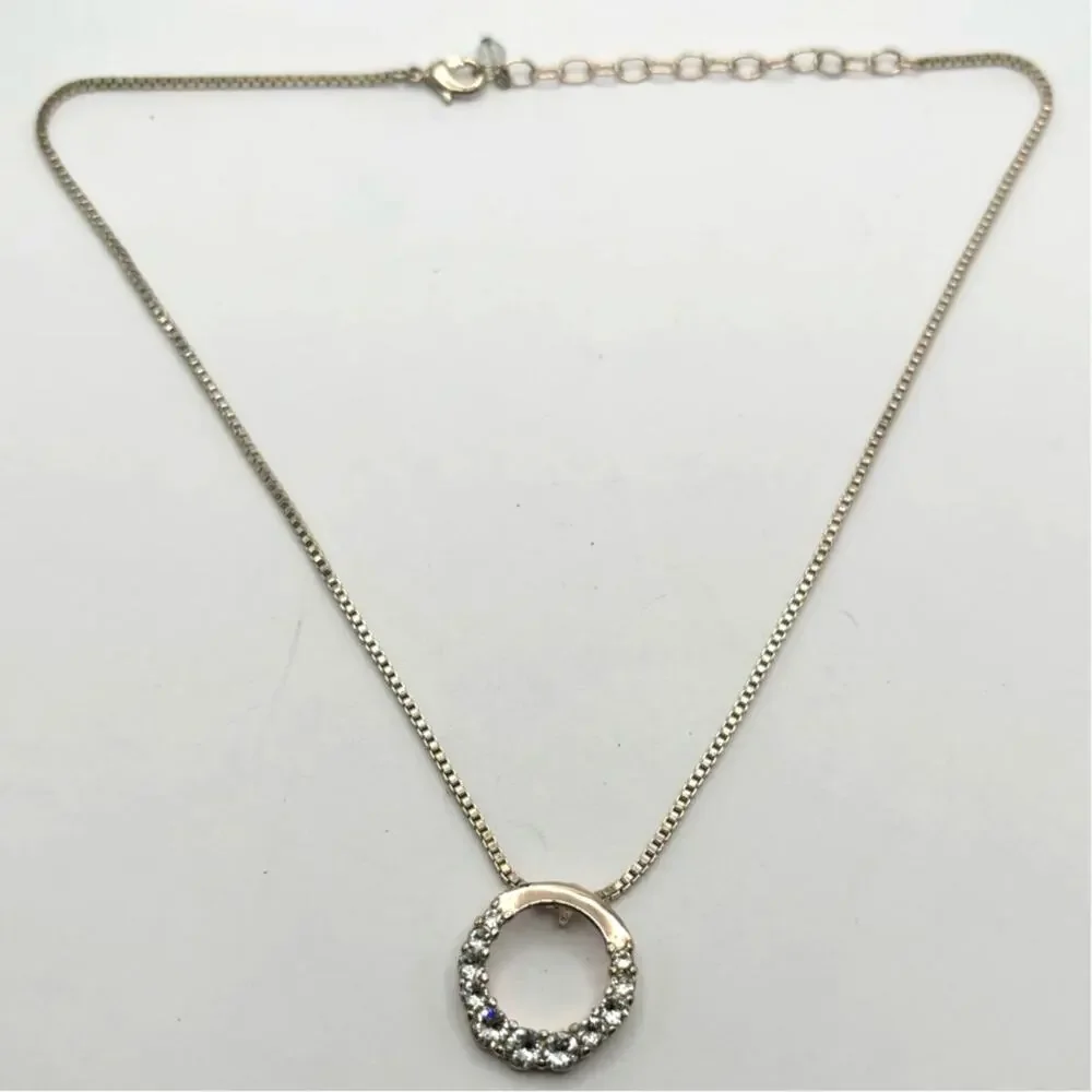 Silver Moissanite Circle Necklace